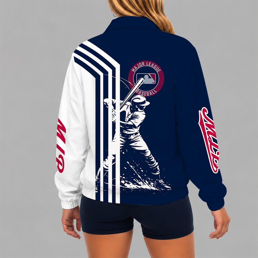 LIMITED EDITION - NEW CUSTOMIZED MLB31 MAJOR LEAGUE BASEBALL V-NECK ZIPPER SWEATSHIRT JACKET