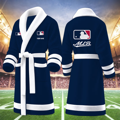 [FLASH SALE] NEW CUSTOMIZED MLB31 MAJOR LEAGUE BASEBALL MULTICOLOR FLEECE BATHROBE