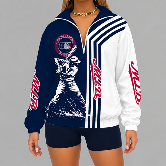 [FLASH SALE] NEW CUSTOMIZED MLB31 MAJOR LEAGUE BASEBALL V-NECK ZIPPER SWEATSHIRT JACKET