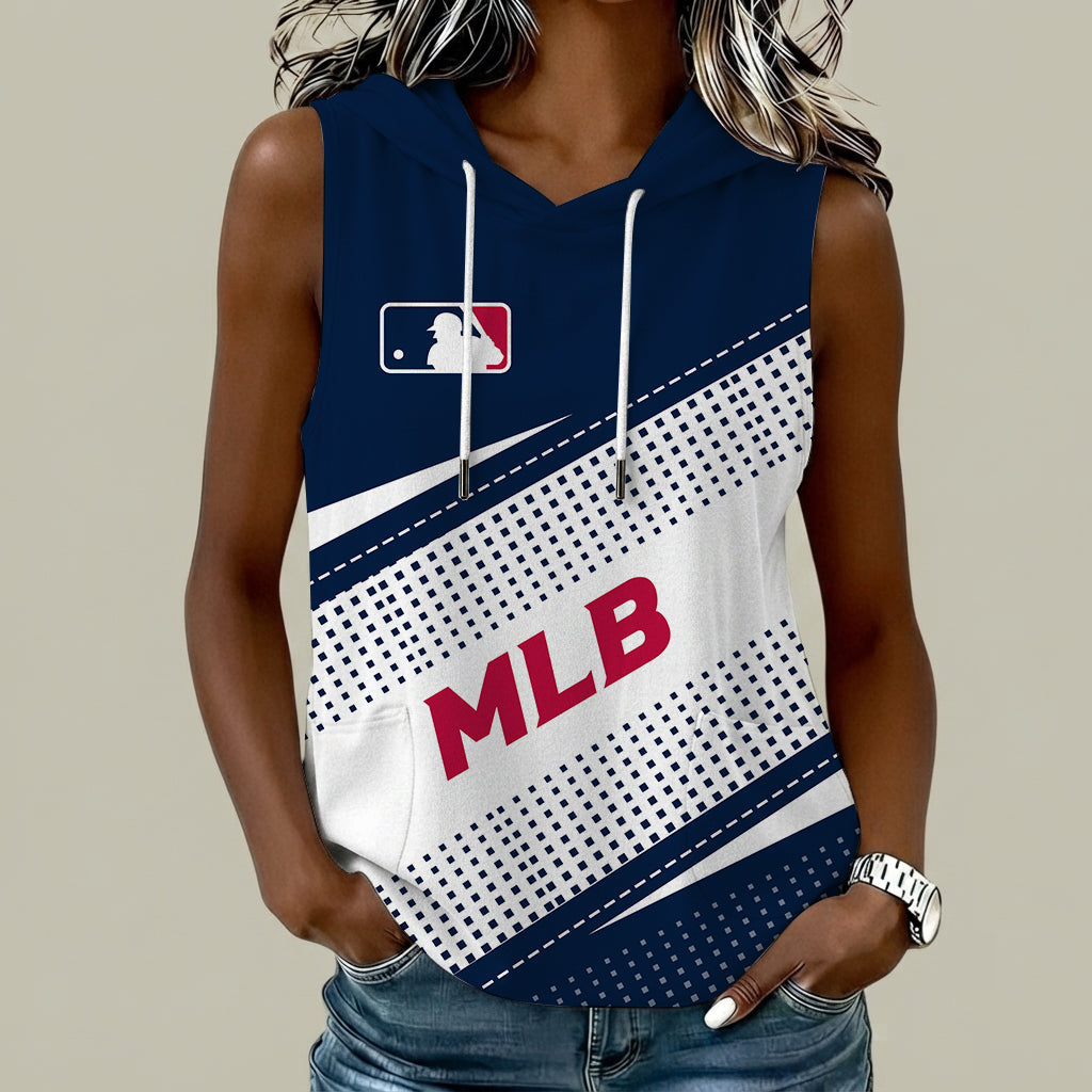 [FLASH SALE] NEW CUSTOMIZED MLB31 MAJOR LEAGUE BASEBALL WOMEN'S SLEEVELESS HOODED POCKET TANK TOP