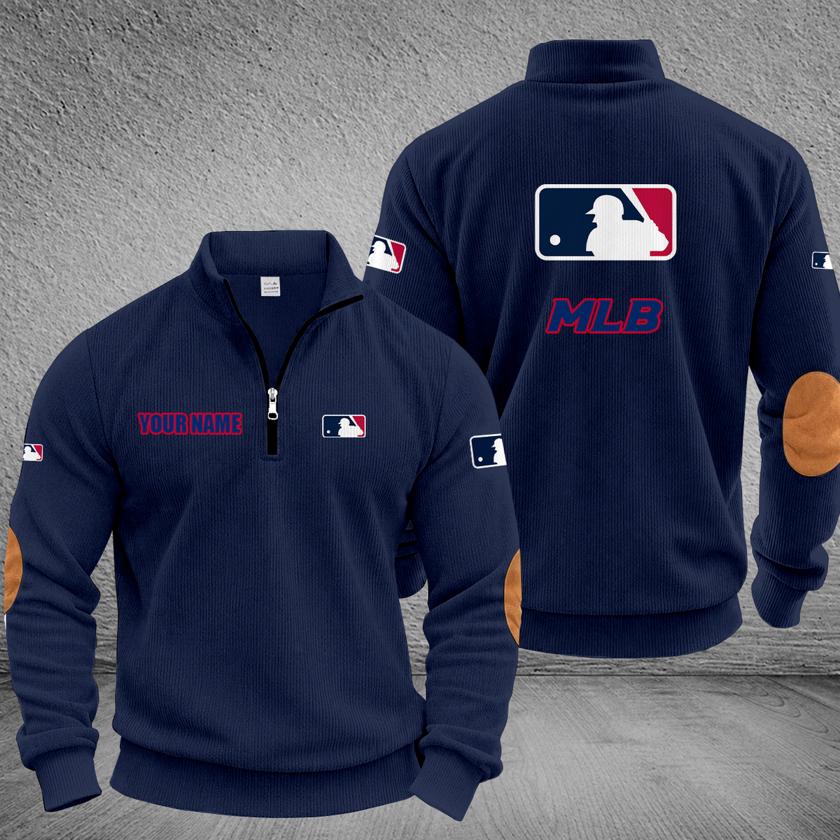 [FLASH SALE] NEW CUSTOMIZED MLB31 MAJOR LEAGUE BASEBALL MULTICOLOR STRIPED QUATER ZIP SWEATSHIRT