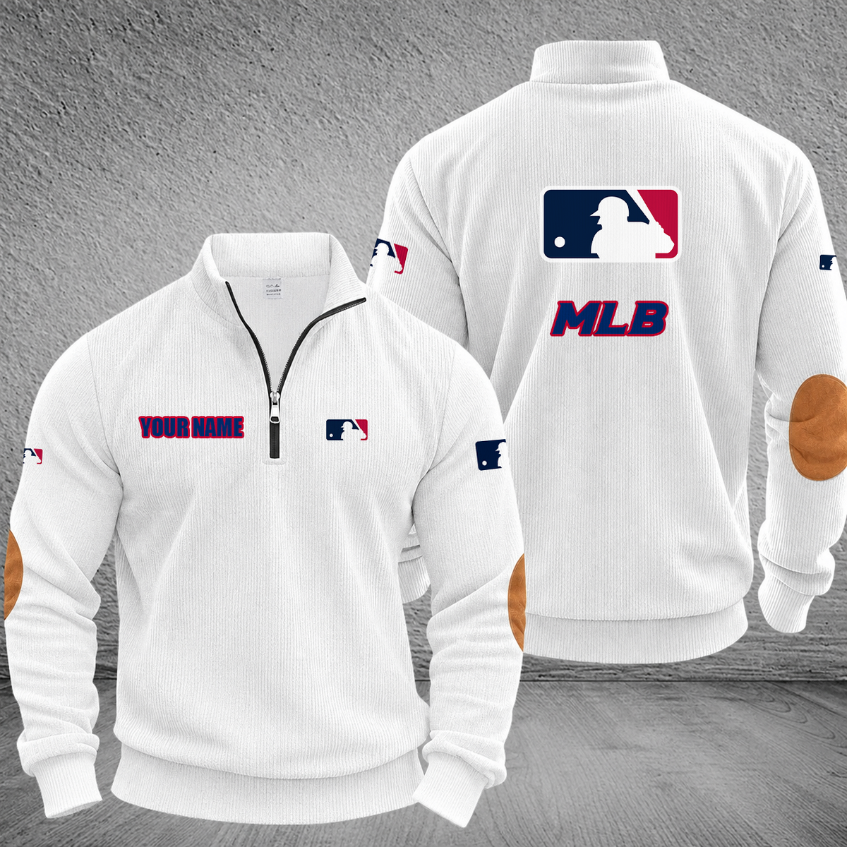 [FLASH SALE] NEW CUSTOMIZED MLB31 MAJOR LEAGUE BASEBALL MULTICOLOR STRIPED QUATER ZIP SWEATSHIRT