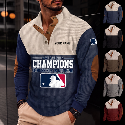 [FLASH SALE] NEW CUSTOMIZED MLB31 MAJOR LEAGUE BASEBALL BUTTON SWEATSHIRTS STAND COLLAR