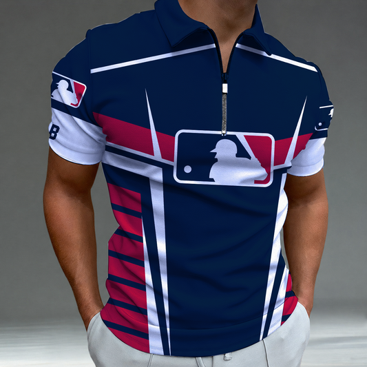 [FLASH SALE] NEW CUSTOMIZED MLB31 MAJOR LEAGUE BASEBALL ZIP POLO SHIRT