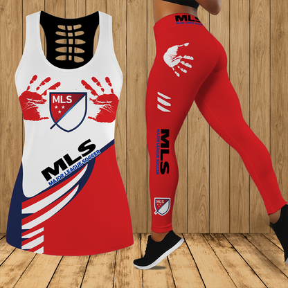 [FAN EXCLUSIVE] NEW CUSTOMIZED MLS31 MLS MAJOR LEAGUE SOCCER HOLLOW TANK TOP & LEGGINGS SET
