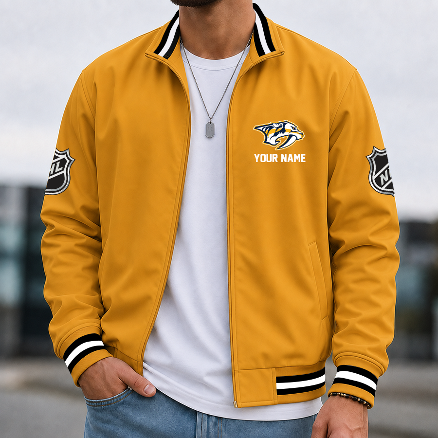 [SUPER SALE] NEW CUSTOMIZED NHL31 NVP NASHVILLE PREDATORS MULTICOLOR MEN'S CASUAL JACKET