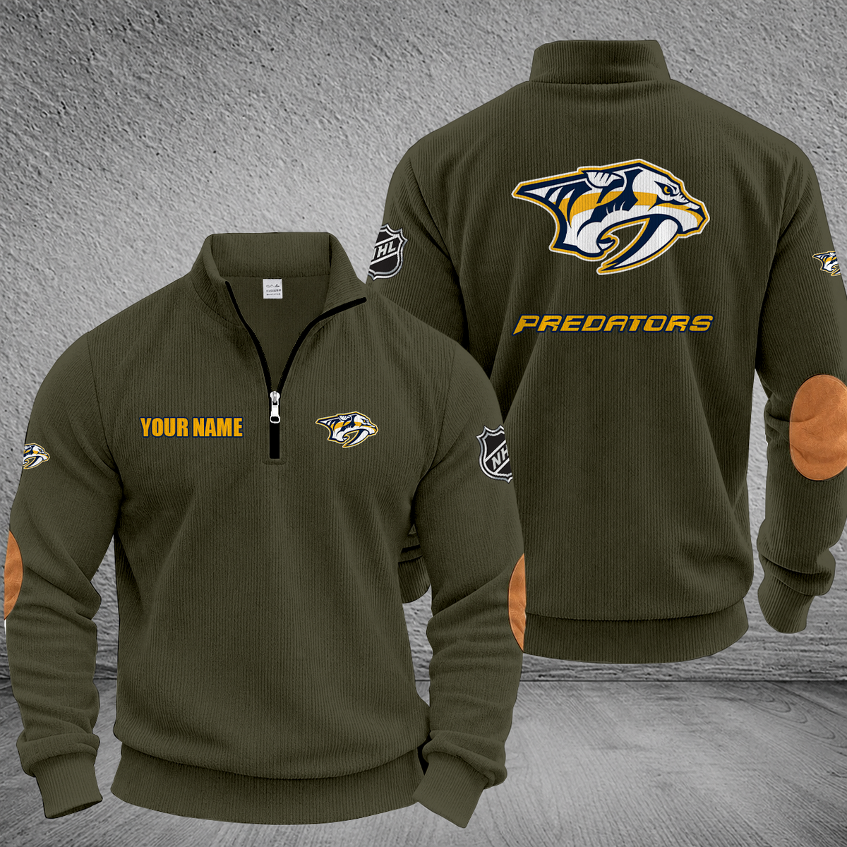 [SUPER SALE] NEW CUSTOMIZED NHL31 NVP NASHVILLE PREDATORS MULTICOLOR STRIPED QUATER ZIP SWEATSHIRT