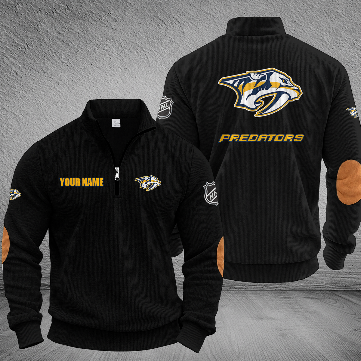[SUPER SALE] NEW CUSTOMIZED NHL31 NVP NASHVILLE PREDATORS MULTICOLOR STRIPED QUATER ZIP SWEATSHIRT