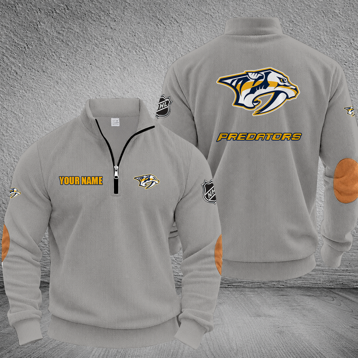 [SUPER SALE] NEW CUSTOMIZED NHL31 NVP NASHVILLE PREDATORS MULTICOLOR STRIPED QUATER ZIP SWEATSHIRT