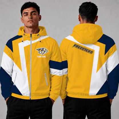 [SUPER SALE] NEW CUSTOMIZED NHL31 NVP NASHVILLE PREDATORS WINDBREAKER JACKET