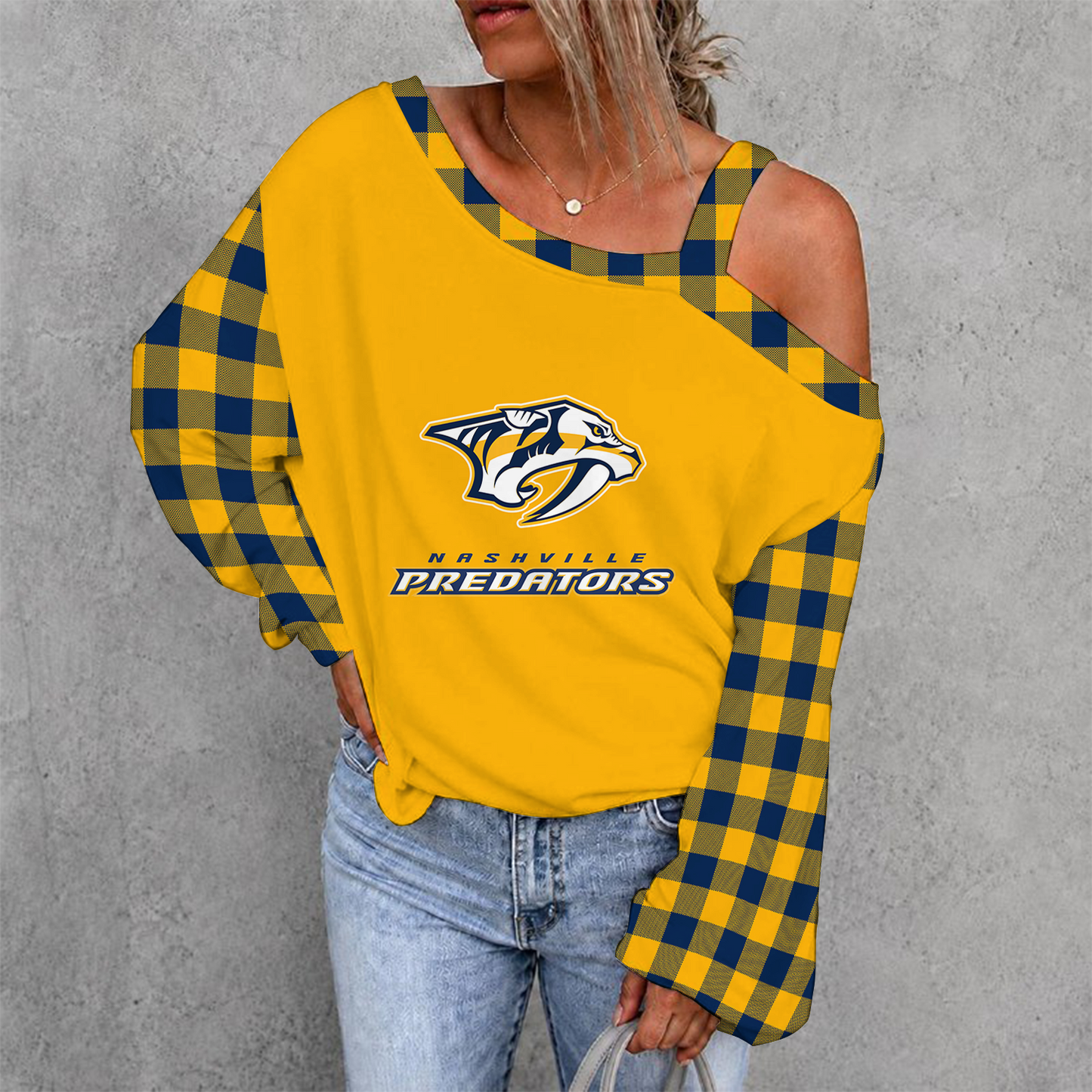 [SUPER SALE] NEW CUSTOMIZED NHL31 NVP NASHVILLE PREDATORS DROP SHOULDER SWEATSHIRT