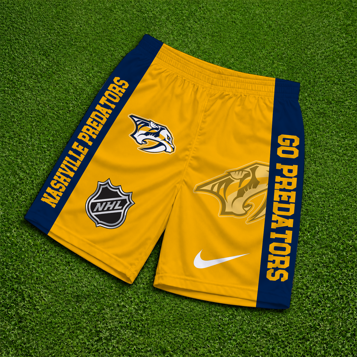 [SUPER SALE] NEW CUSTOMIZED NHL31 NVP NASHVILLE PREDATORS SHORT PANTS