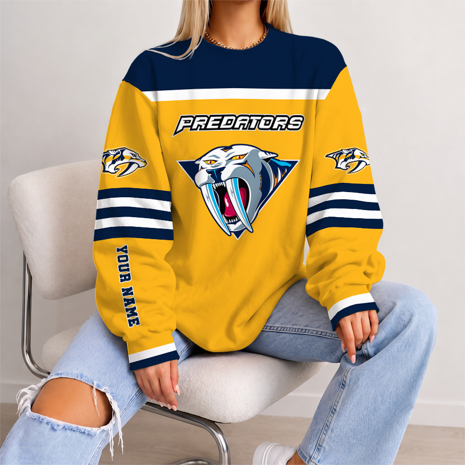 [SUPER SALE] NEW CUSTOMIZED NHL31 NVP NASHVILLE PREDATORS UNISEX SWEATSHIRT