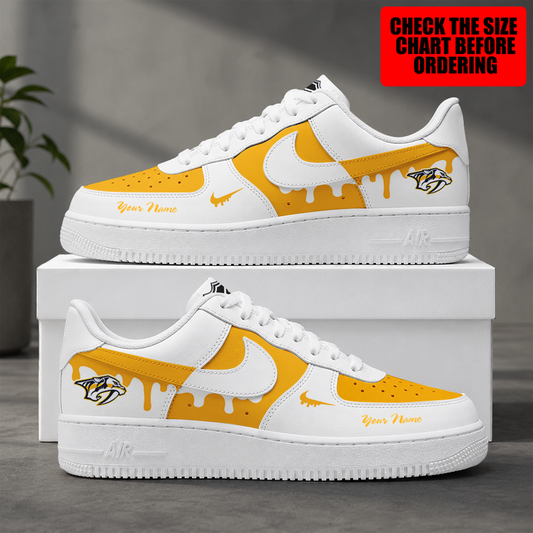 [SUPER SALE] NEW CUSTOMIZED NHL31 NVP NASHVILLE PREDATORS AF1 SHOES