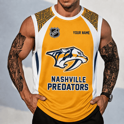 [SUPER SALE] NEW CUSTOMIZED NHL31 NVP NASHVILLE PREDATORS TANK TOP & GYM SHIRT