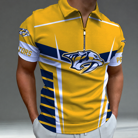 [SUPER SALE] NEW CUSTOMIZED NHL31 NVP NASHVILLE PKHAKIATORS POLO SHIRT