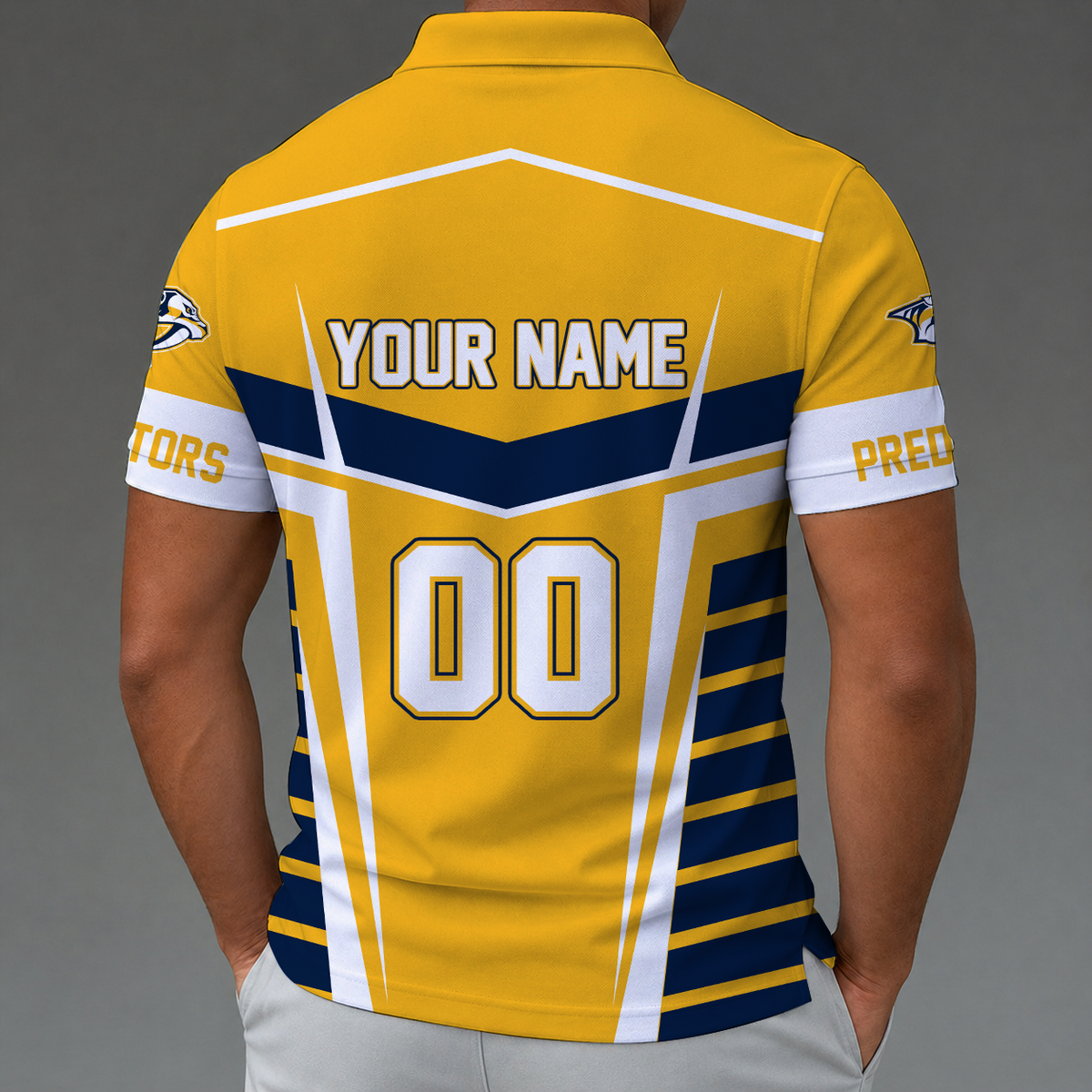 [SUPER SALE] NEW CUSTOMIZED NHL31 NVP NASHVILLE PKHAKIATORS POLO SHIRT