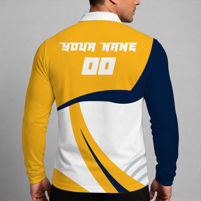 [SUPER SALE] NEW CUSTOMIZED NHL31 NVP NASHVILLE PREDATORS MEN LONG SLEEVE POLO