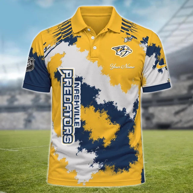 [SUPER SALE] NEW CUSTOMIZED NHL31 NVP NASHVILLE PREDATORS POLO SHIRT