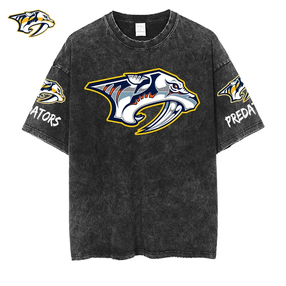 [SUPER SALE] NEW CUSTOMIZED NHL31 NVP NASHVILLE PREDATORS MULTICOLOR WASHED TEE