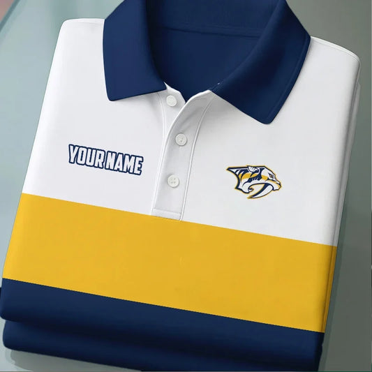 [SUPER SALE] NEW CUSTOMIZED NHL31 NVP NASHVILLE PREDATORS POLO SHIRT
