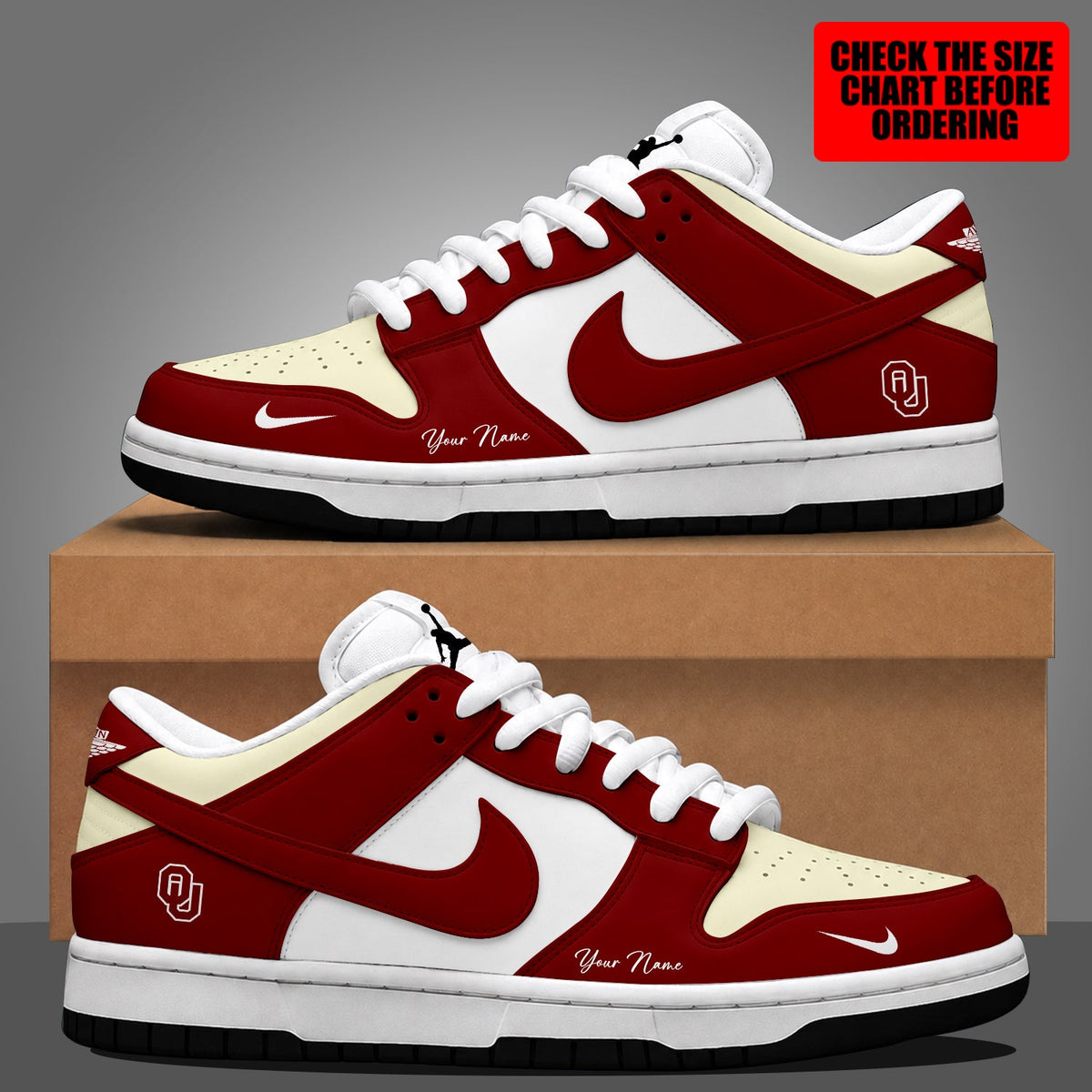[FAN FAVORITE] NEW CUSTOMIZED NCAA FBS31 OUS OKLAHOMA SOONERS DUNK LOW SHOES
