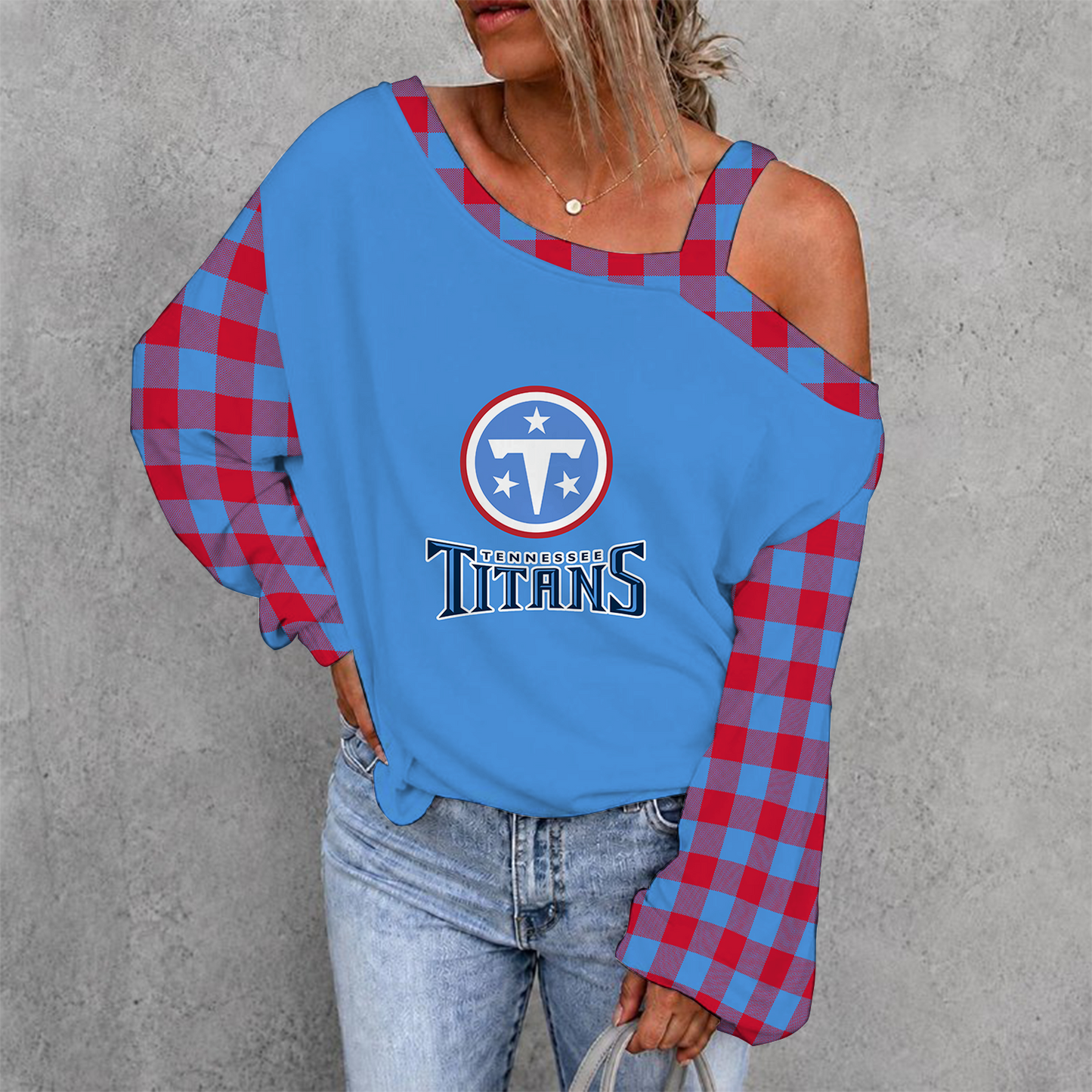 [SPECIAL OFFER] NEW CUSTOMIZED NFL31 TST TENNESSEE TITANS DROP SHOULDER SWEATSHIRT