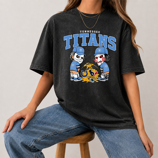 [SPECIAL OFFER] NEW CUSTOMIZED NFL31 TST TENNESSEE TITANS FUNNY MULTICOLOR WASHED TEE