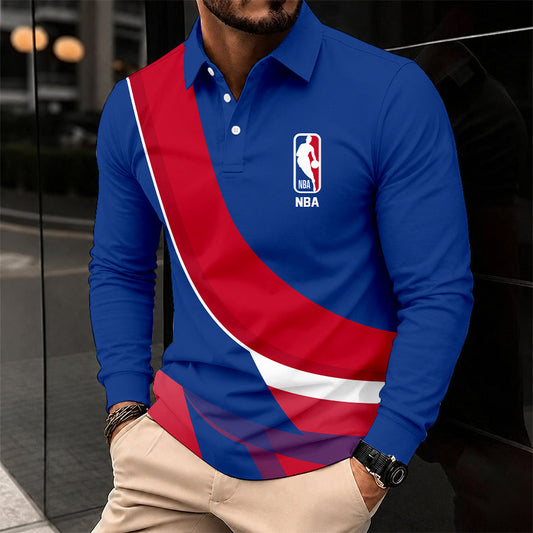 [HOT DEAL] NEW CUSTOMIZED NBA31 NATIONAL BASKETBALL ASSOCIATION MEN LONG SLEEVE POLO