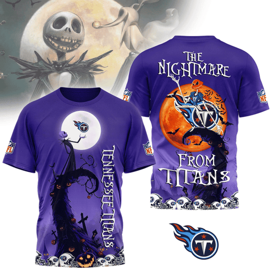 [SPECIAL OFFER] NEW CUSTOMIZED NFL31 TST TENNESSEE TITANS HALLOWEEN THE NIGHTMARE APPAREL