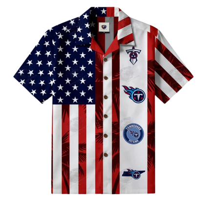LIMITED EDITION - NEW CUSTOMIZED NFL31 TST TENNESSEE TITANS PATRIOTIC 250 USA HAWAIIAN SHIRT