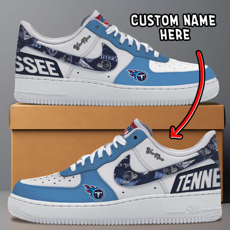 LIMITED EDITION - NEW CUSTOMIZED NFL31 TST TENNESSEE TITANS AF1 SNEAKERS