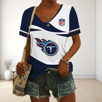 SPECIAL OFFER] NEW CUSTOMIZED NFL31 TST TENNESSEE TITANS V-NECK FEMALE SHIRT