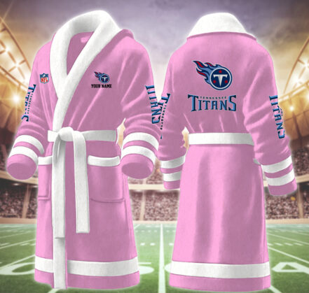 [SPECIAL OFFER] NEW CUSTOMIZED NFL31 TST TENNESSEE TITANS MULTICOLOR FLEECE BATHROBE