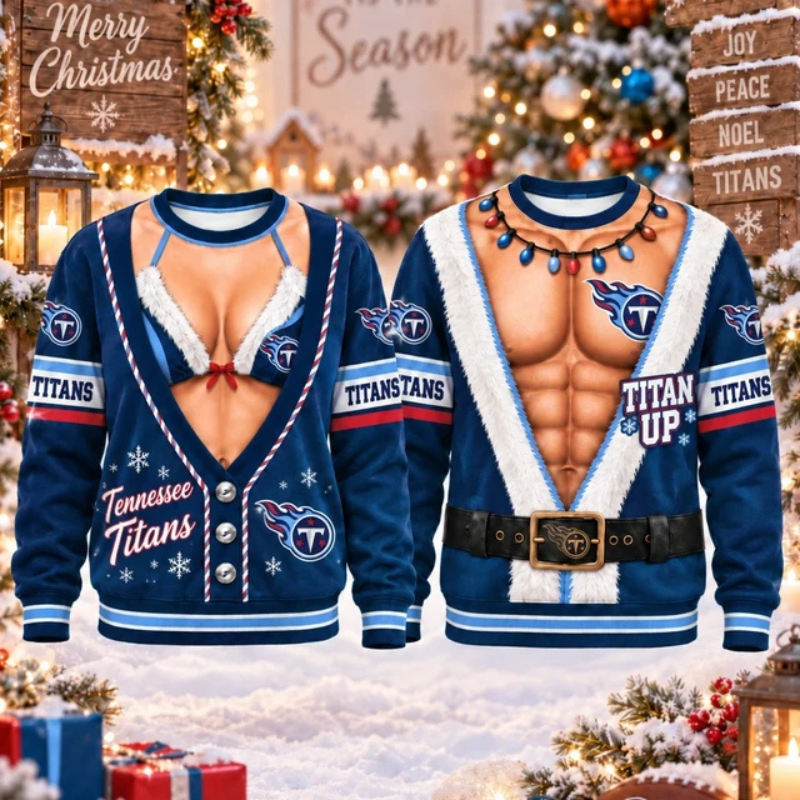 [SPECIAL OFFER] NEW CUSTOMIZED NFL31 TST TENNESSEE TITANS CHRISTMAS UNISEX SWEATSHIRT