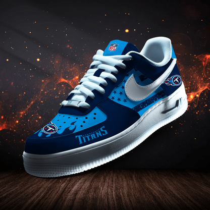 LIMITED EDITION - NEW CUSTOMIZED NFL31 TST TENNESSEE TITANS AF1 SNEAKERS