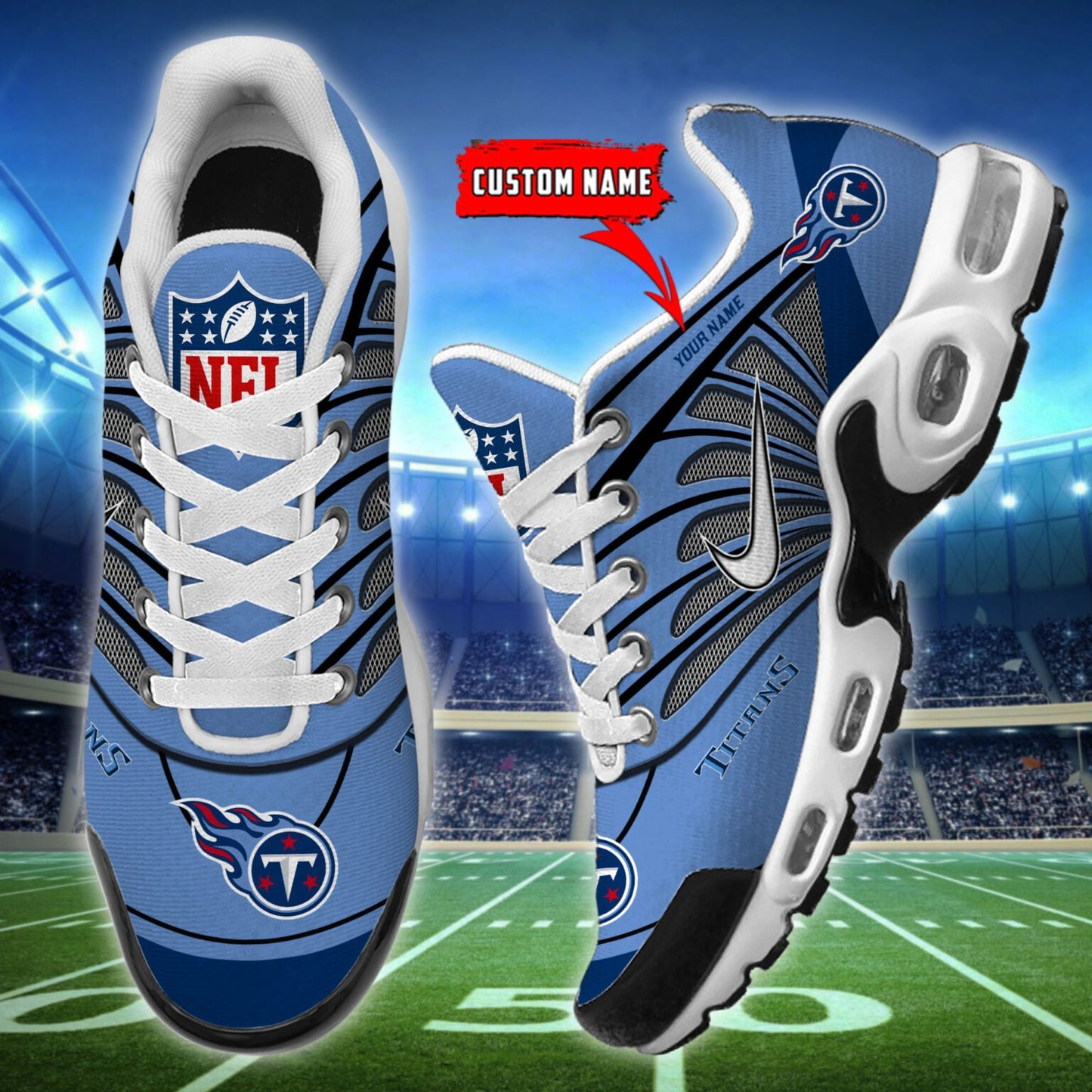 [SPECIAL OFFER] NEW CUSTOMIZED NFL31 TST TENNESSEE TITANS AIR MAX PLUS SNEAKERS