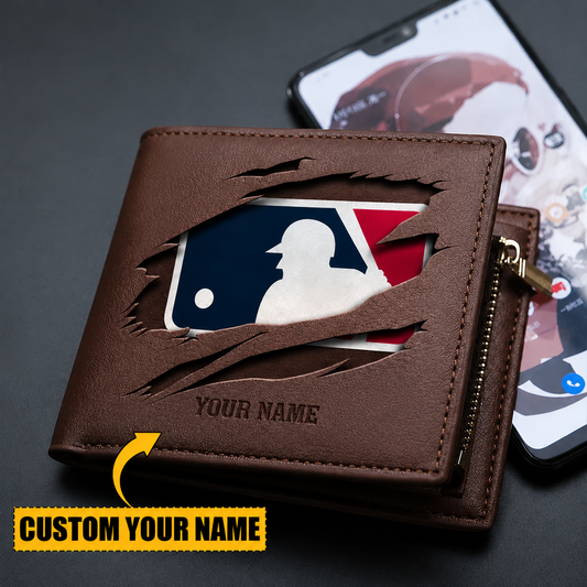 [FLASH SALE] NEW CUSTOMIZED MLB31 MAJOR LEAGUE BASEBALL LEATHER WALLET