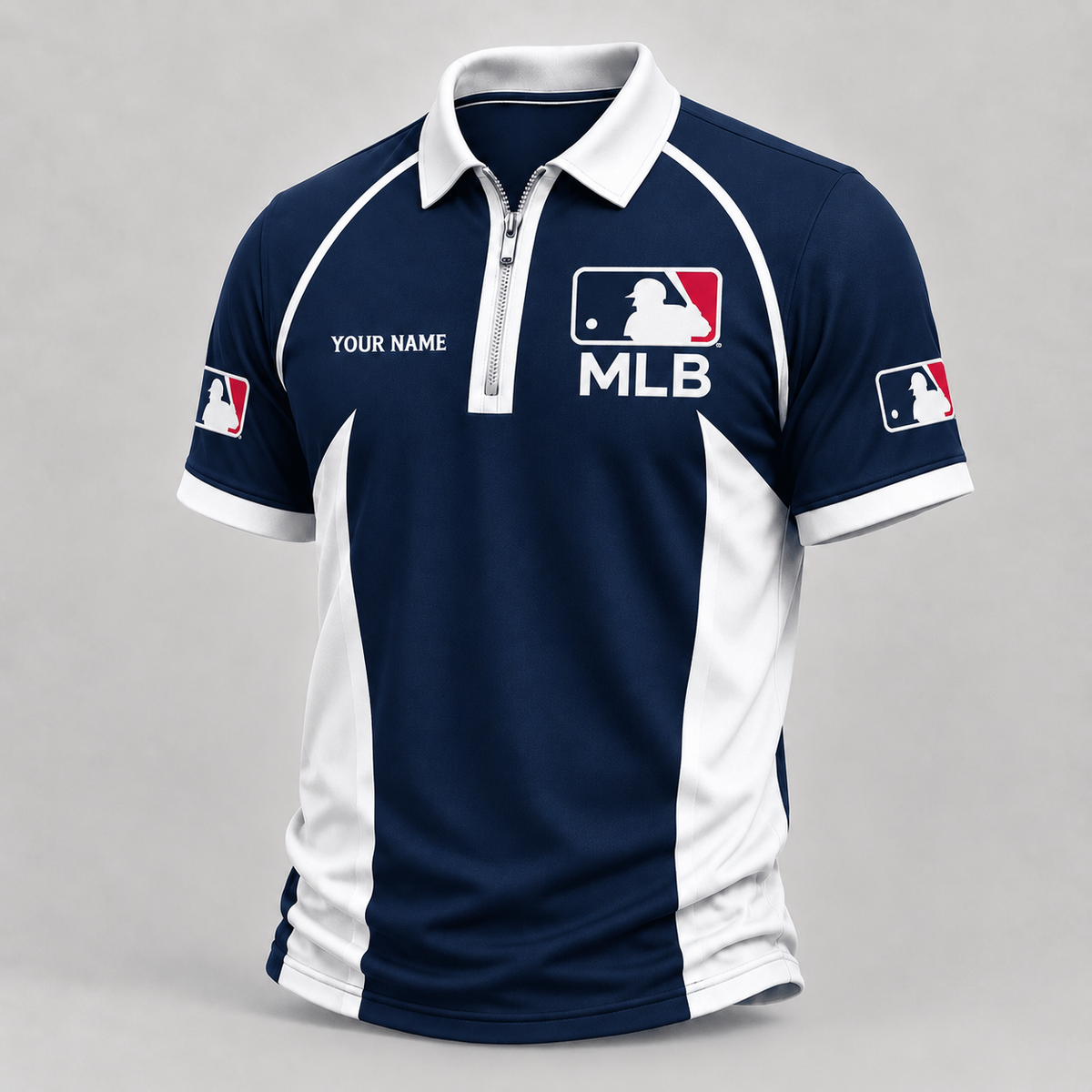[FLASH SALE] NEW CUSTOMIZED MLB31 MAJOR LEAGUE BASEBALL ZIP POLO SHIRT