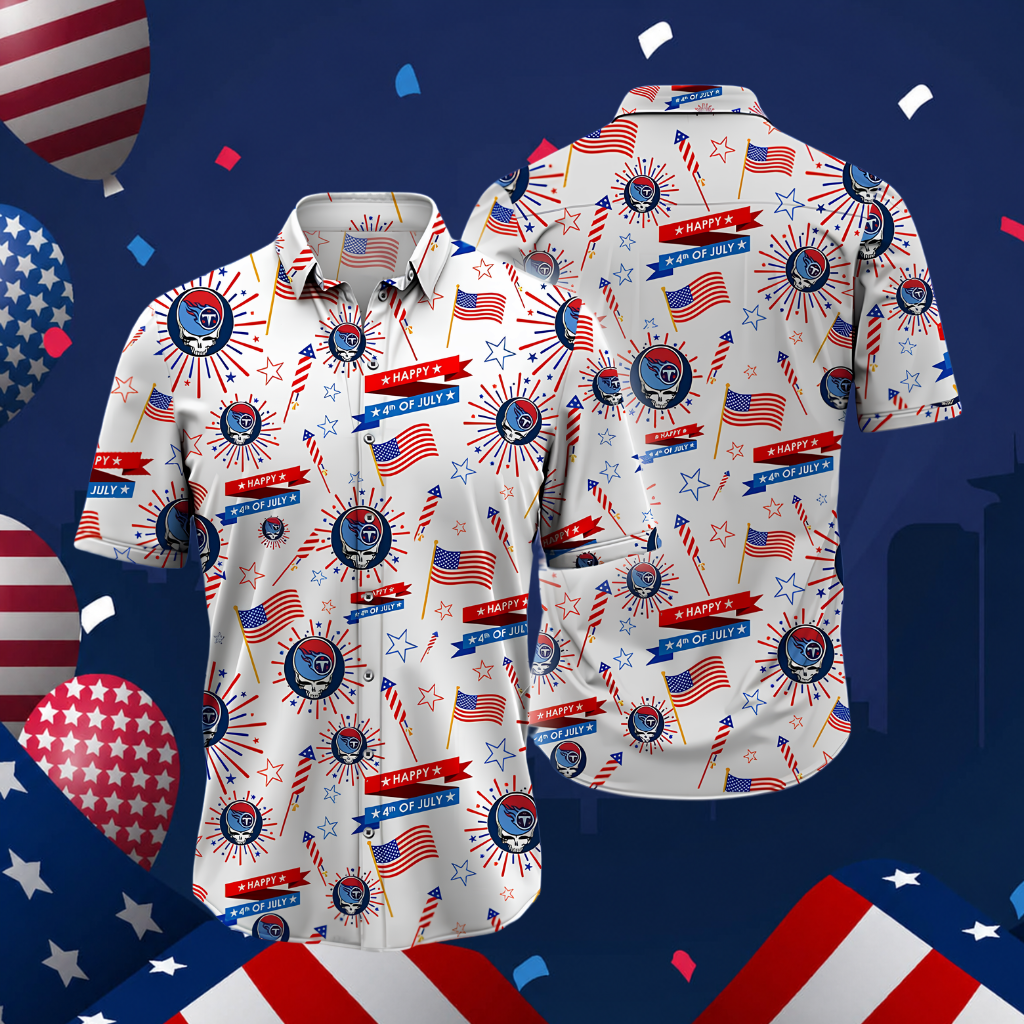 [SPECIAL OFFER] NEW CUSTOMIZED NFL31 TST TENNESSEE TITANS PATRIOTIC 250 USA HAWAIIAN SHIRT