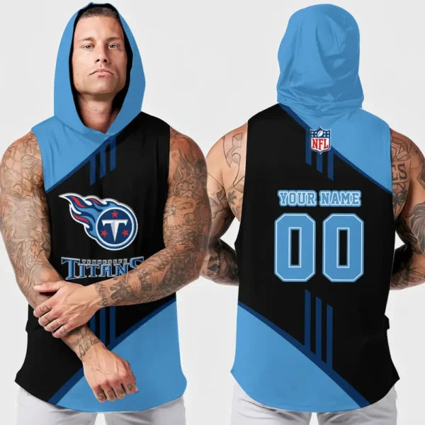 [SPECIAL OFFER] NEW CUSTOMIZED NFL31 TST TENNESSEE TITANS HOODED TANK TOP