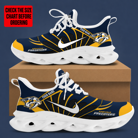 [SUPER SALE] NEW CUSTOMIZED NHL31 NVP NASHVILLE PREDATORS CLUNKY SNEAKERS