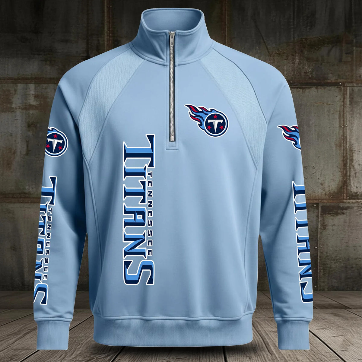 [SPECIAL OFFER] NEW CUSTOMIZED NFL31 TST TENNESSEE TITANS MEN'S MULTICOLOR QUARTER-ZIP PULLOVER