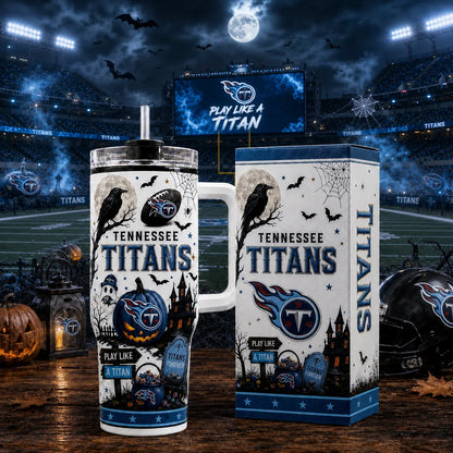 [SPECIAL OFFER] NEW CUSTOMIZED NFL31 TST TENNESSEE TITANS HALLOWEEN  40OZ TUMBLER