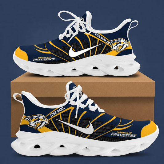 [SUPER SALE] NEW CUSTOMIZED NHL31 NVP NASHVILLE PREDATORS CLUNKY SNEAKERS