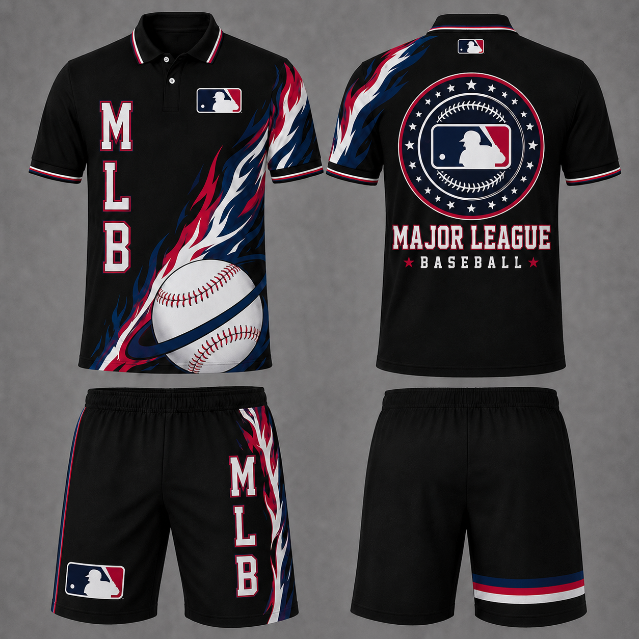 [FLASH SALE] NEW CUSTOMIZED MLB31 MAJOR LEAGUE BASEBALL POLO SHIRT & SHORT PANTS SET