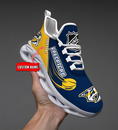 [SUPER SALE] NEW CUSTOMIZED NHL31 NVP NASHVILLE PREDATORS CLUNKY SNEAKERS