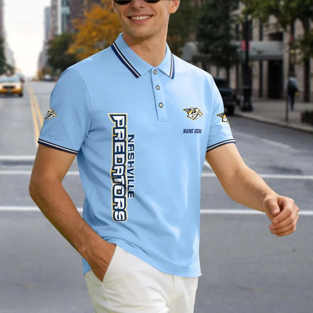 [SUPER SALE] NEW CUSTOMIZED NHL31 NVP NASHVILLE PREDATORS POLO SHIRT