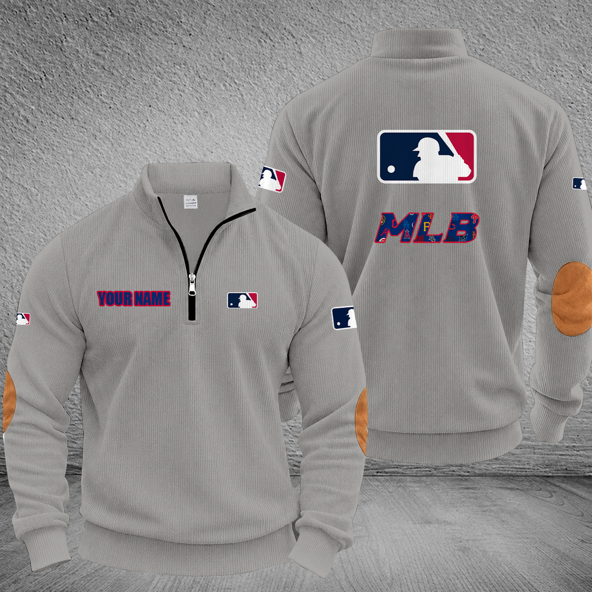 [FLASH SALE] NEW CUSTOMIZED MLB32 ALL TEAMS MULTICOLOR STRIPED QUATER ZIP SWEATSHIRT