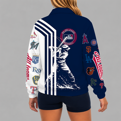 LIMITED EDITION - NEW CUSTOMIZED MLB32 MLB ALL TEAMS V-NECK ZIPPER SWEATSHIRT JACKET